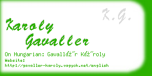 karoly gavaller business card